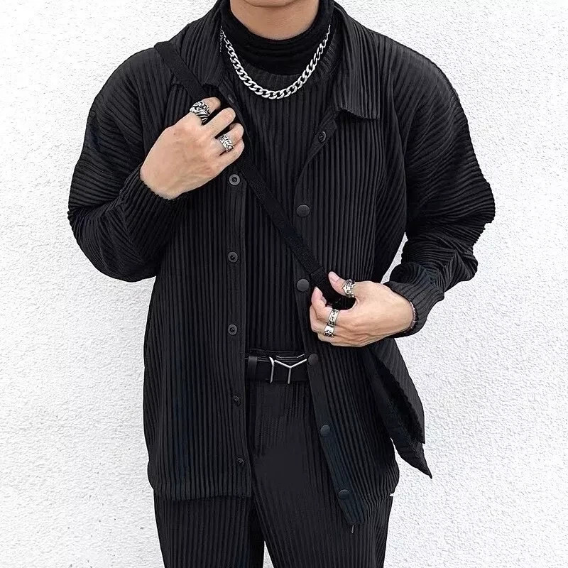 Homme Plisse Issey Miyake Pleated long sleeve shirt jacket Fashion Size1.2.3.4