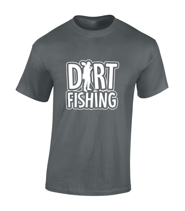 DIRT FISHING MENS T SHIRT METAL DETECTING DETECTORIST DESIGN TOP GIFT IDEA