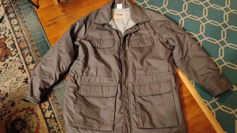 Vtg Walls Blizzard Pruf Snap/ Zip Insulated Coat Draw String Waist Sz XL 46/48