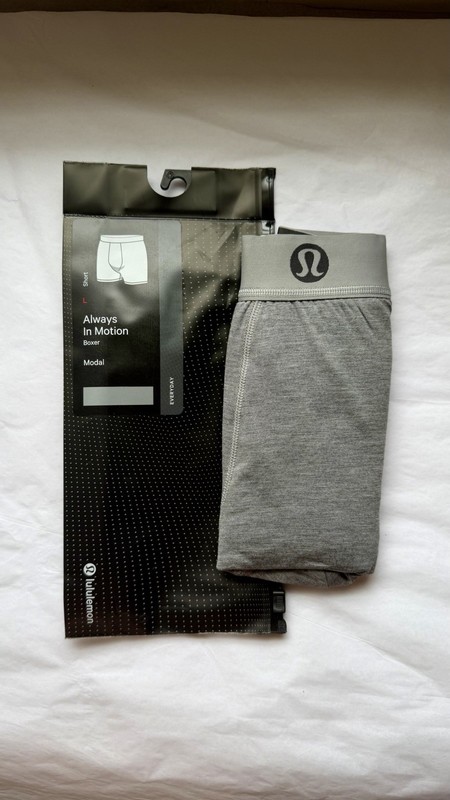 LULULEMON Men’s ALWAYS IN MOTION BOXER BRIEF SHORT 5″ Size L GRAY