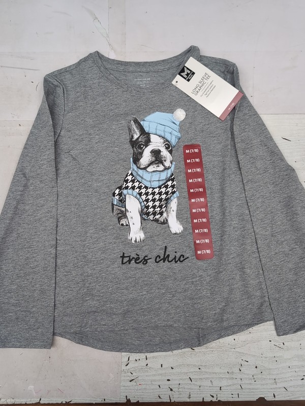 MM Round Neck Comfort Easy Care Long Sleeve Grey Tres Chic Sz M 7/8 BR3