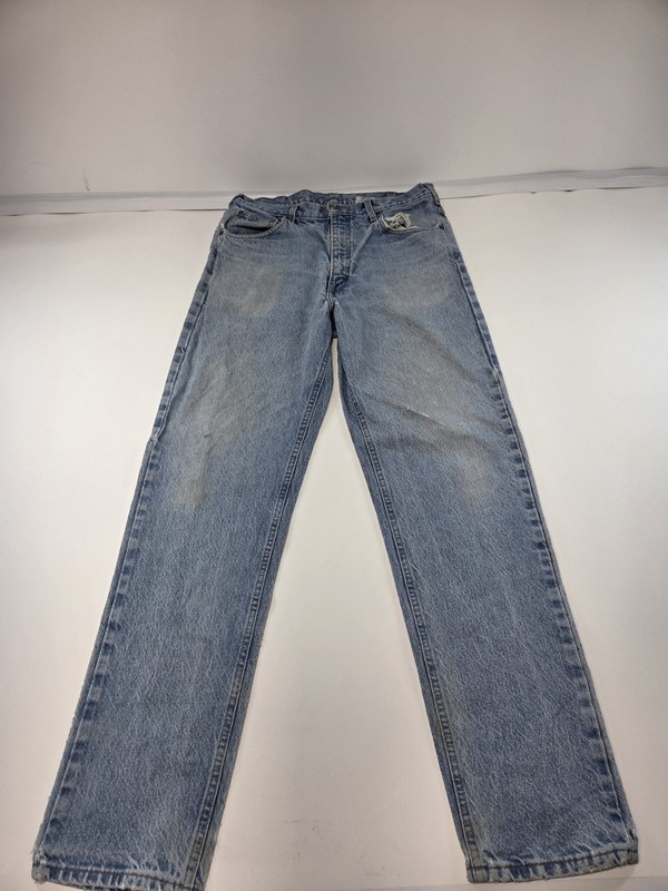 Carhartt B17 STW Mens 35×34 Relaxed Fit Distressed Light Wash Jeans USA