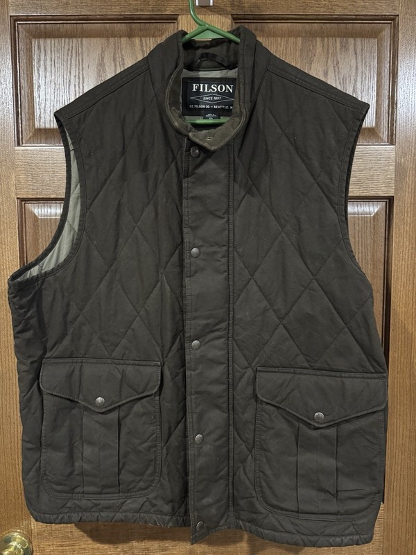 Filson Quilted Polson Vest Coyote Brown Men’s 2XL Waxed Workwear