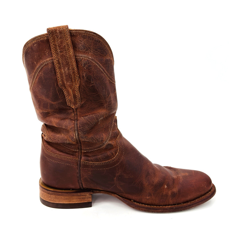 Mens 7 D Tecovas The Earl Brown Oiled Calf Leather Roper Boots Western Cowboy gallery