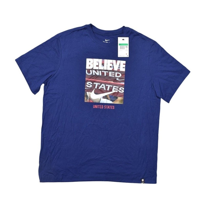 NEW Nike Men’s XL Blue T-Shirt Cotton x USA Soccer Team DX4194-421