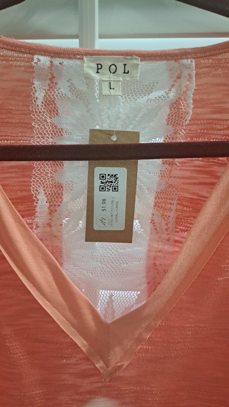 LOVELY POL TOP - Size Large -- NWT -- BEAUTIFUL CORAL COLOR gallery