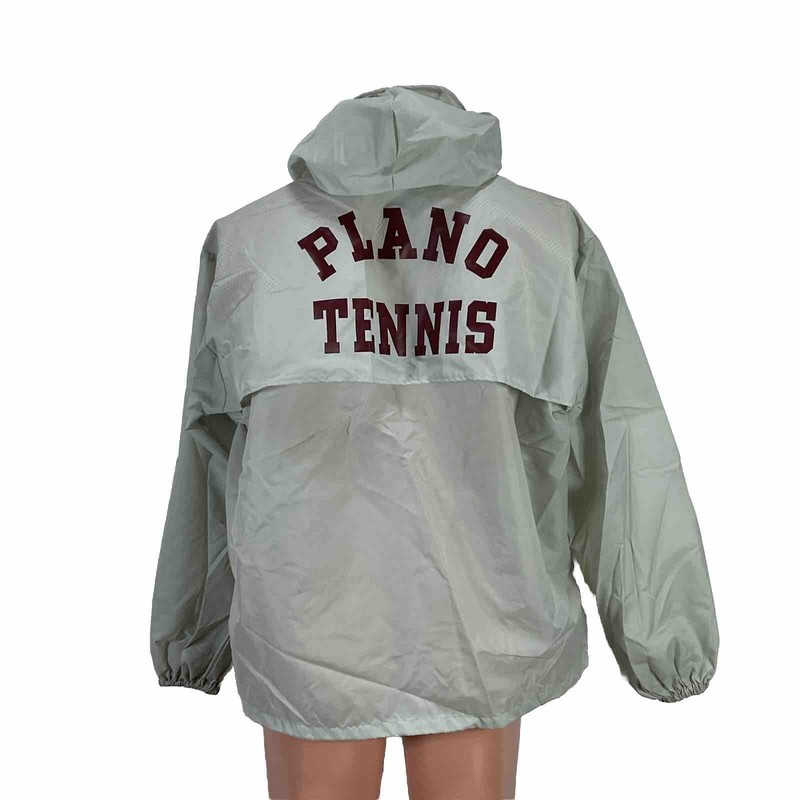 Vintage 80s Plano Wildcats Tennis Jacket Gray Embroidered Hoodie USA Made Rare