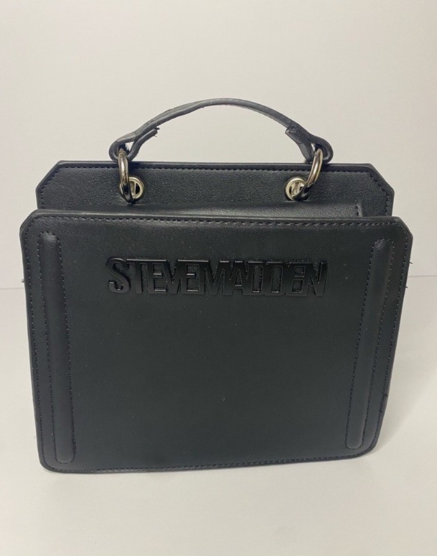 Steve Madden Small Black Satchel Top Handle Zip w/ Adjustable Detachable Strap gallery