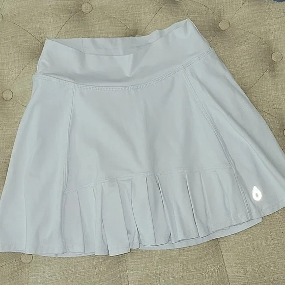 Dona Jo Donajo Flirty tennis skort white Skirt pockets front pleats Sz 1, small
