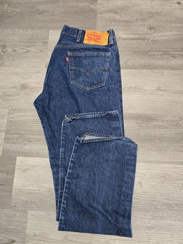New Levi»s 501 Jeans Mens button fly stone washed Dark Blue W38 x L36 inseam 32