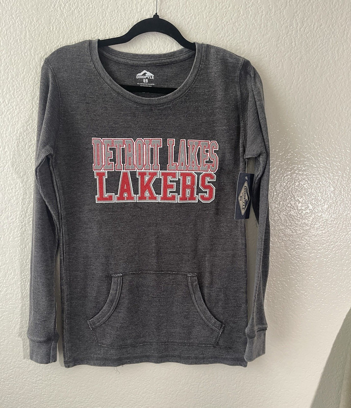 OhioPyle Women’s Gray Detroit Lakes Lakers Waffle Knit Pullover Sweatshirt S