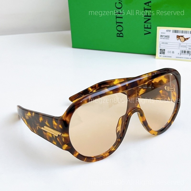 Bottega Veneta BV1345S Sunglasses Women Oversized Amber Tortoiseshell Authentic gallery