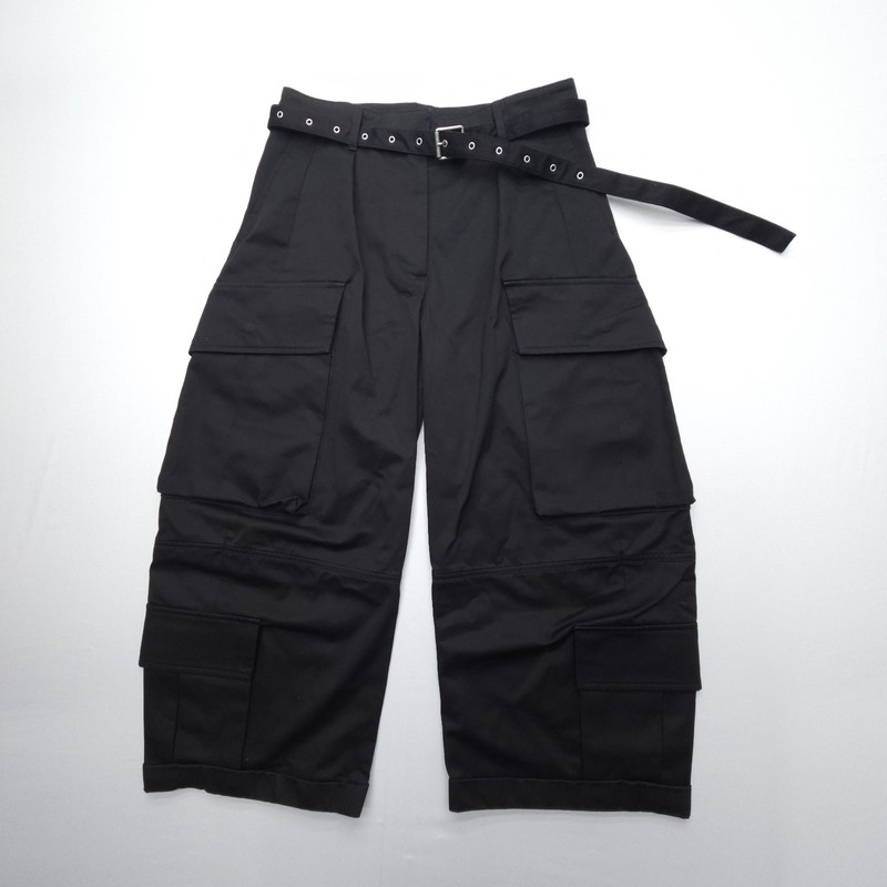Acne Studios Black Twill Cargo Trousers Size FR 34 (USA 24) Oversized Baggy EUC