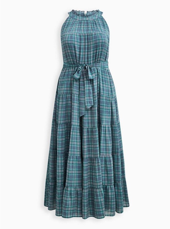 Torrid Maxi Lindsay Hi-Low Tiered Dress Blue 6 6X 30 #E20398