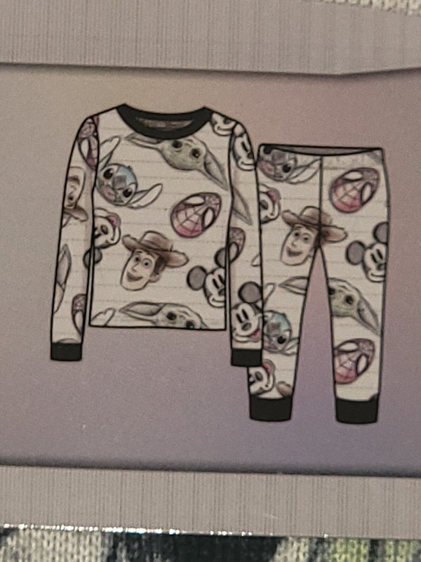 New Toddler Baby Sz 12 18 Months Disney 100 Character Mash Up Family Pajamas Set gallery