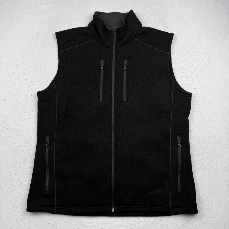 Kuhl Interceptr Vest Mens 2XL Black Fleece Full Zip Softshell Zipper Pockets