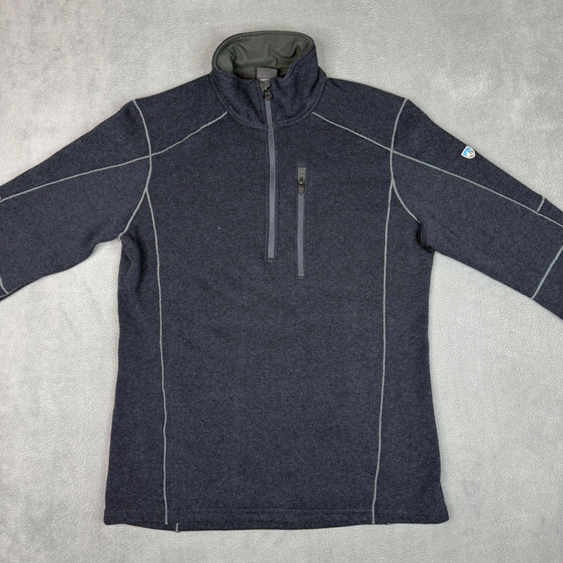 Kuhl Interceptr Mens Medium 1/4 Zip Fleece Pullover Charcoal Gray Jacket 3038