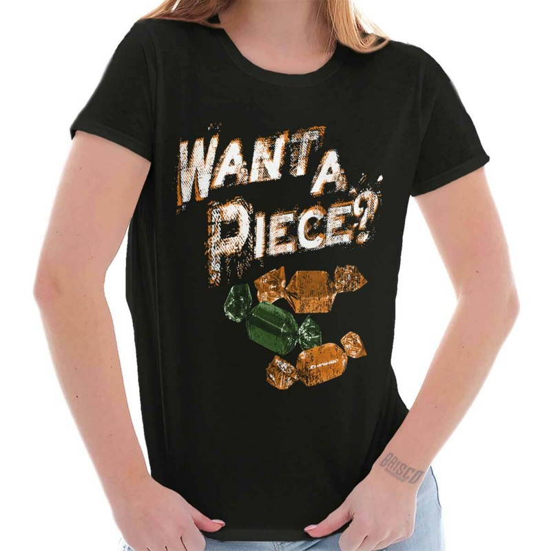 Want A Piece Of Candy Halloween Costume Gift Womens Short Sleeve Ladies T Shirt