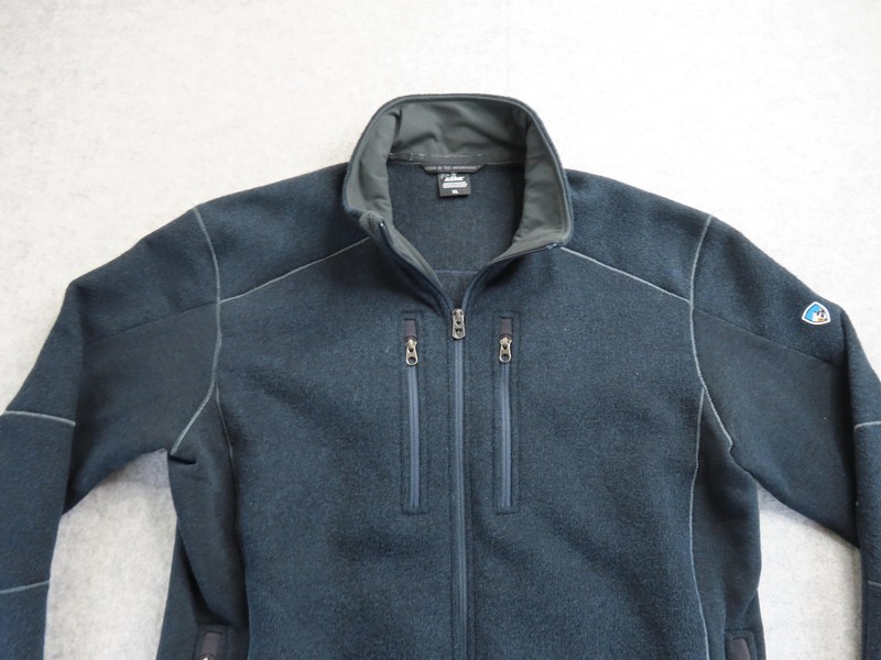 Kuhl Interceptr Jacket Mens XL Black Fleece Full Zip Hiking Pockets Outdoor