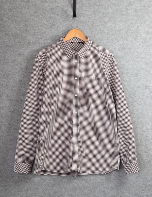 Rohan Newtown Long Sleeve Shirt Burgundy White Gingham Size L