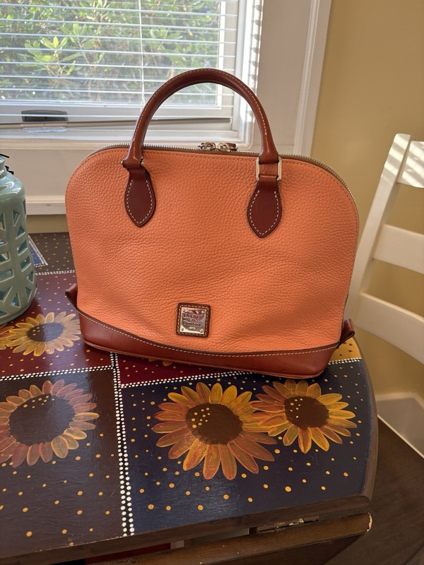 Dooney Bourke Zip Zip Pebble Grain Satchel Peach