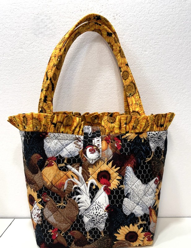NEW Handmade Tote Purse handbag Rooster Country Chicken farm floral faffygiraffe