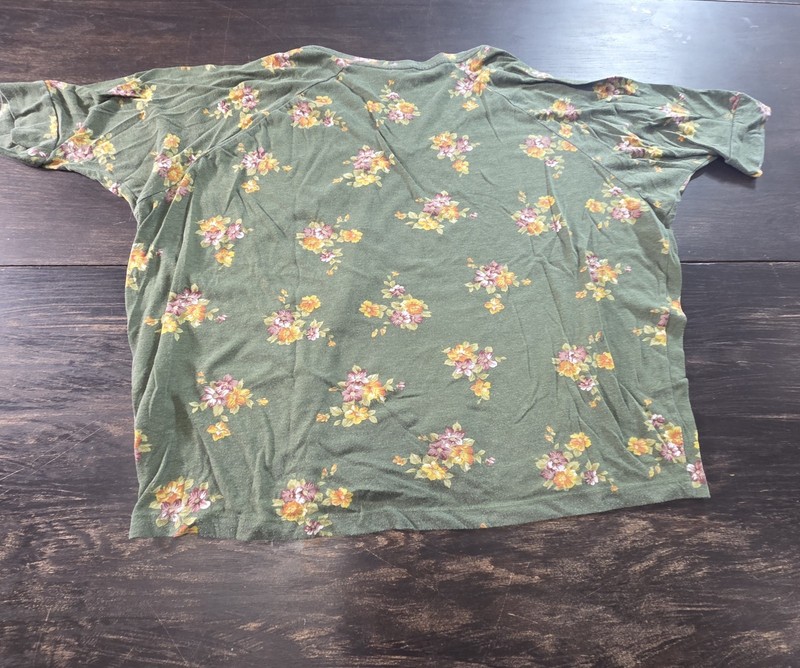 Bongo Women's Green Floral Crop Top Size XL gallery