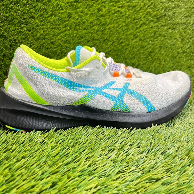 Asics Versablast MX Mens Size 10 White Blue Green Road Running Shoes Sneakers