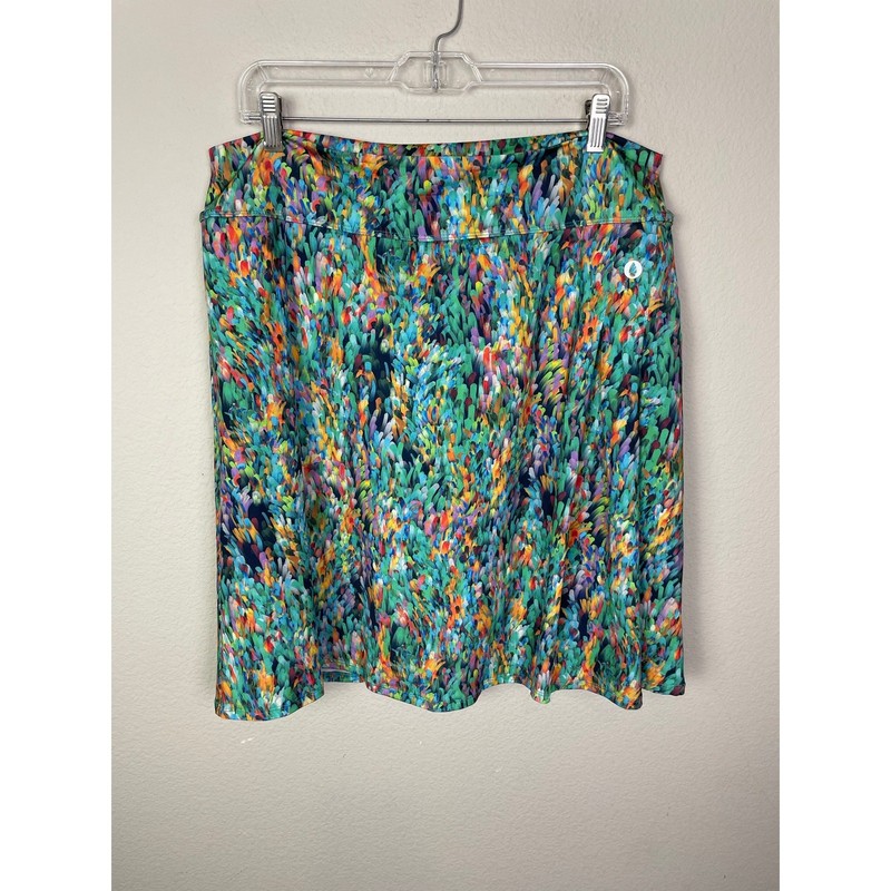 Dona Jo Green Multi Golf Tennis Athletic Skort 4 (XXL) gallery