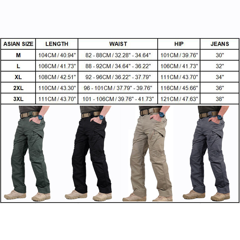 US Men Tactical Cargo Pants Soldier Straight-fit Work Combat Trousers Outdoor AA gallery