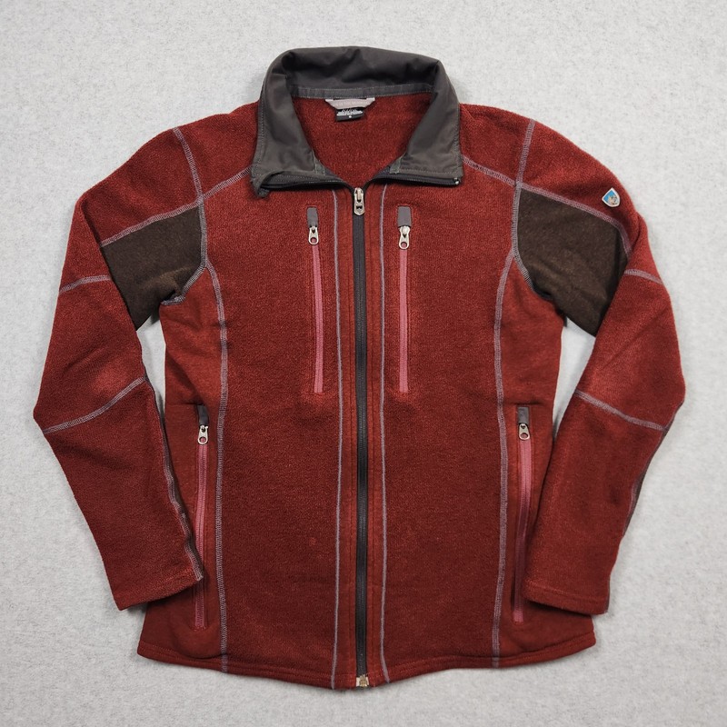 Kuhl Jacket Mens Small Red Interceptr Fleece Kashmira Full Zip Outdoors Hiking