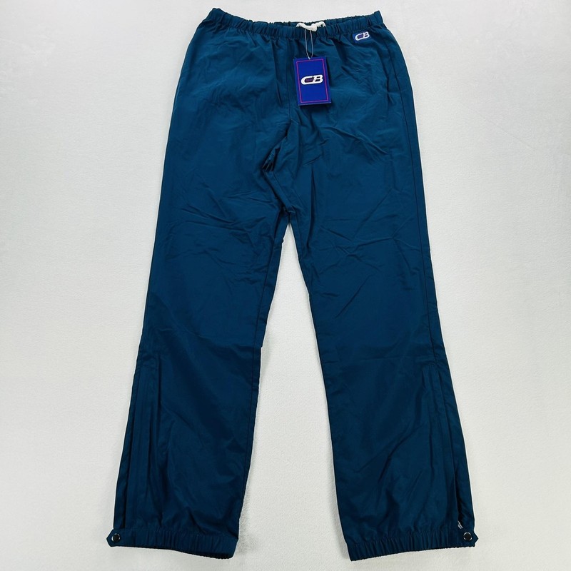 CB Sports Pants Mens Large Blue Drawstring Shell Ski Rain Water Resistant NEW