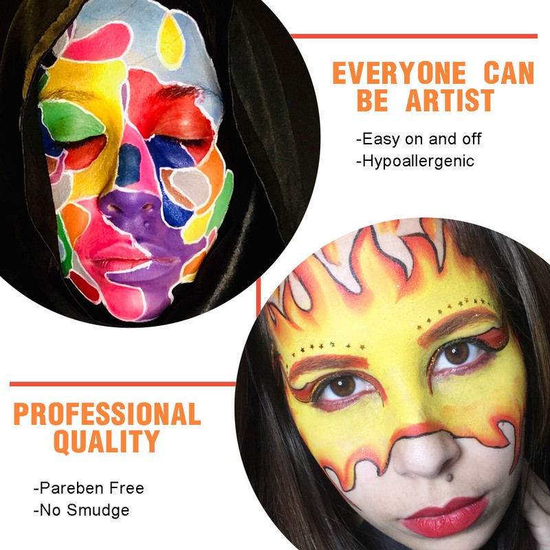 Bowitzki Professional Face Paint Body Paint Water Based Face painting Makeup 30g gallery