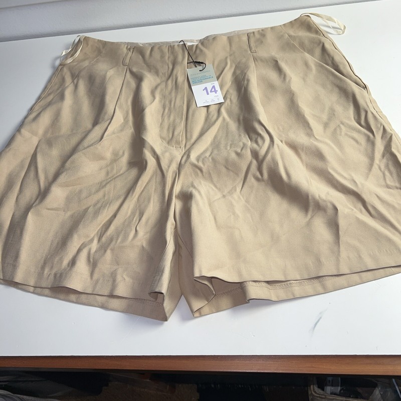 primark Cares Sand Color short Size 14 Sustainable Viscose With Pockets