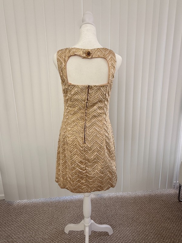 Vintage 1960's Gold Go-Go Mod Mini Dress gallery