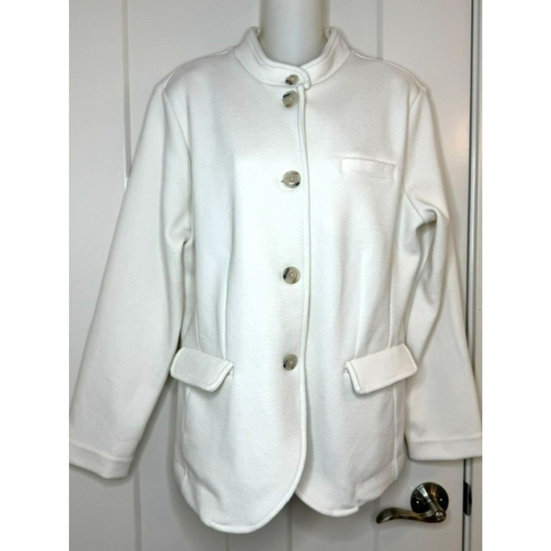 BANANA REPUBLIC CREAMY WHITE «KNIT PIQUE KNIT BLAZER» SIZE LARGE