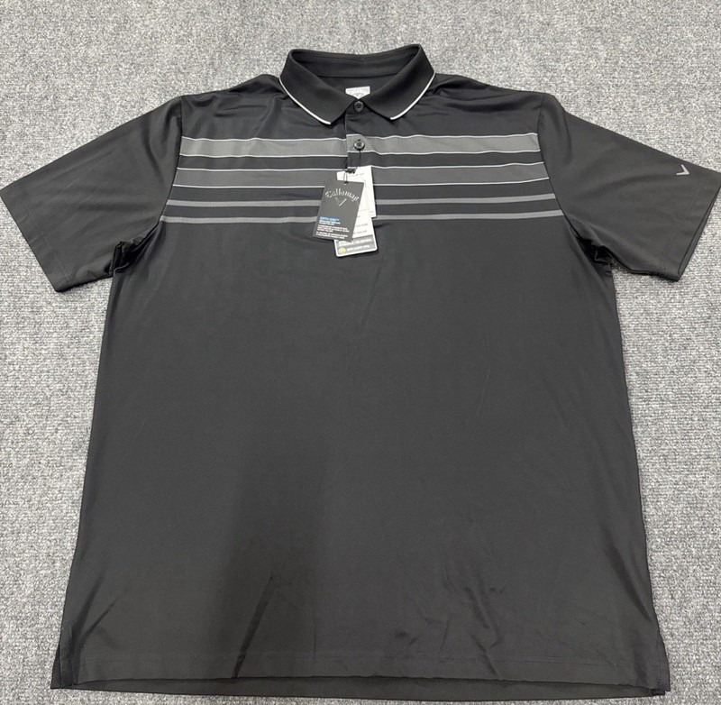 Mens Callaway Golf Polo Shirt Opti Dri Black Size S gallery
