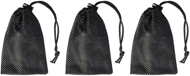 Mesh Bag, Small Nylon Mesh Drawstring Bag with Cord Lock, Black, 3 Pcs,3.9×5.9 I