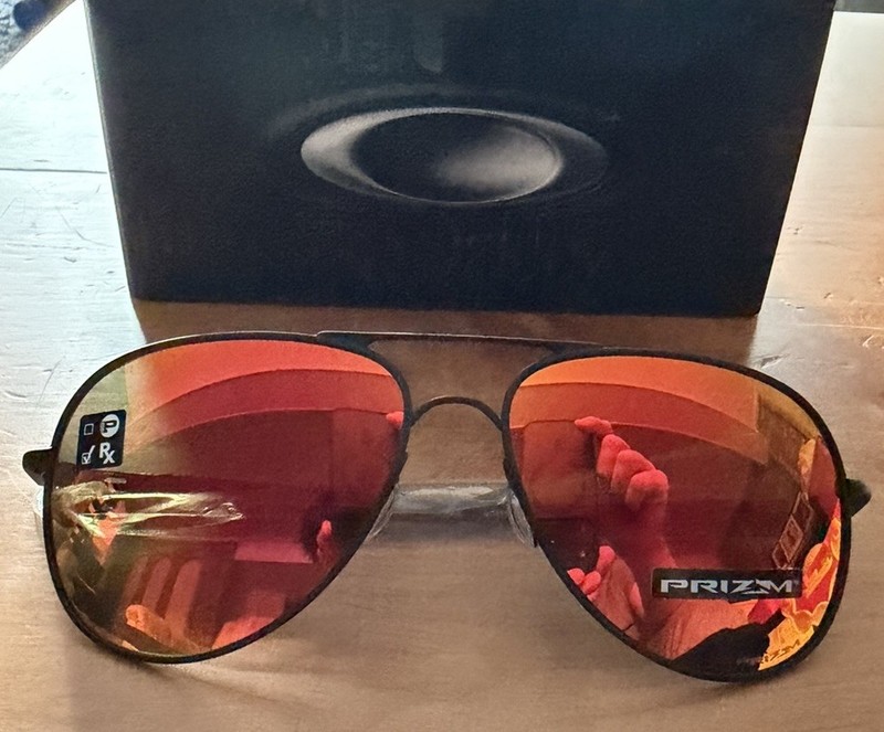 New OAKLEY ELMONT L Satin Black Prizm Ruby OO4119 60 1360 Aviator Sunglass Fire