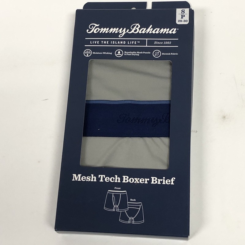1 Pair Tommy Bahama Mesh Tech Boxer Briefs Gray Small (28-30″ Waist) New