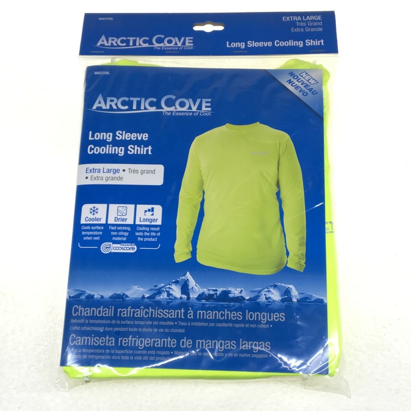 NEW Arctic Cove Men’s Extra Large Yellow Long Sleeve Cooling Shirt MAC570XL