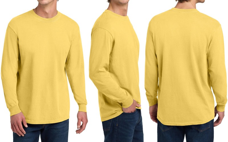 Mens Heavyweight 100% Soft Ring Spun USA Pre-Shrunk Cotton Long Sleeve Tee S-3XL