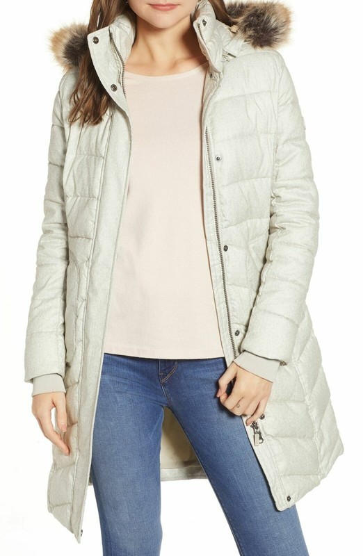 NWT Barbour Foreland Quilt Mix Coat W/Detachable Faux Fur Trim – 4 #C53