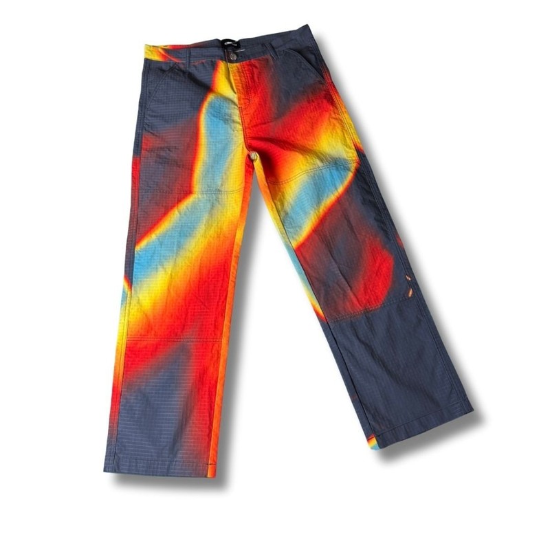 Black Scale Thermo Painter Pants Gray Heat Map Print NWOT Streetwear 34