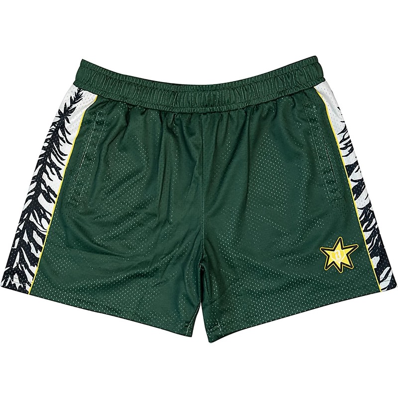 Baseball Lifestyle 101 Adults’ Forest Green Athletic Mesh Shorts Size L 5″ NWT