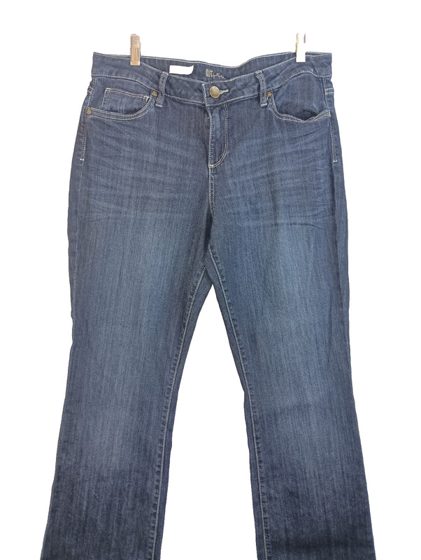 Kut From The Kloth Karen Baby Bootcut Jeans Womens Sz 14 X 33 Blue Stretch Denim