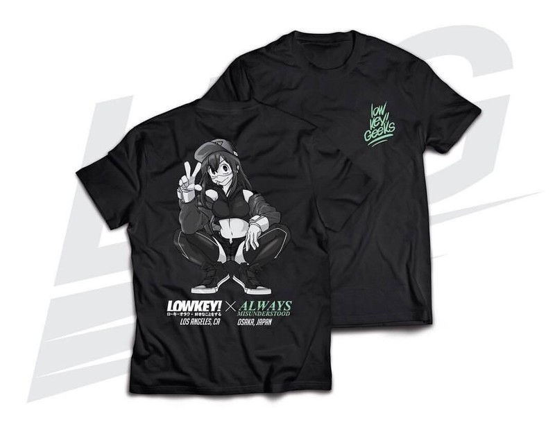 LOWKEY! Geeks Hardstyle Froppy My Hero Academia Anime T Shirt Black Sz M *WAIFU*