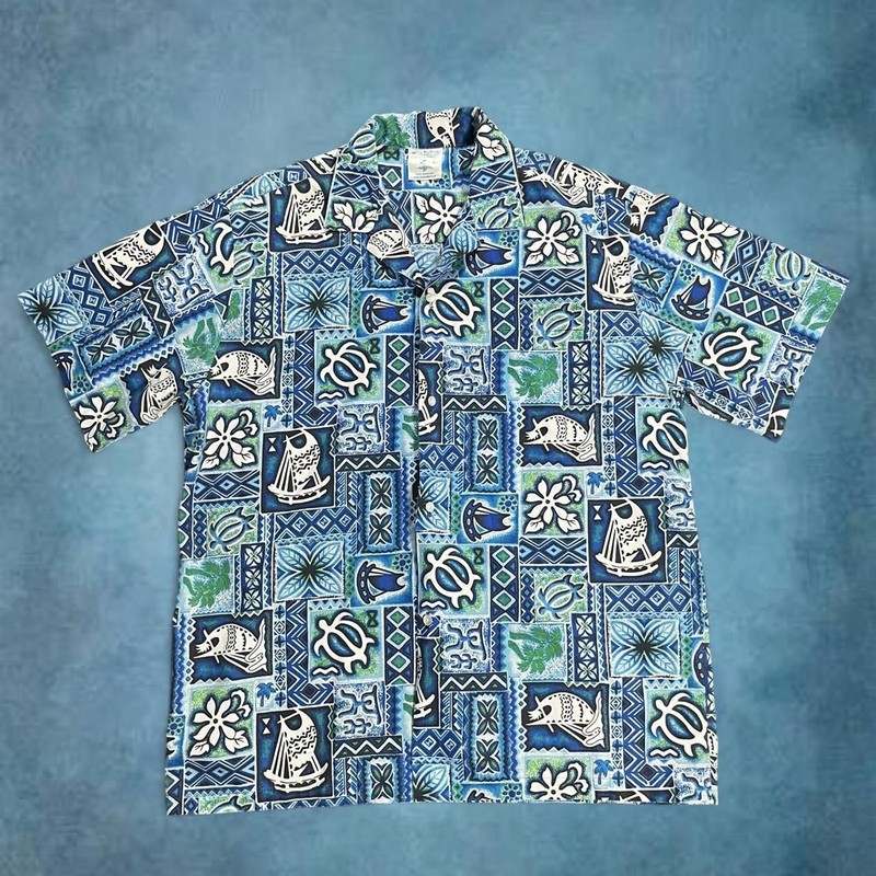 Blue Hawaiian shirt Hana Fashion