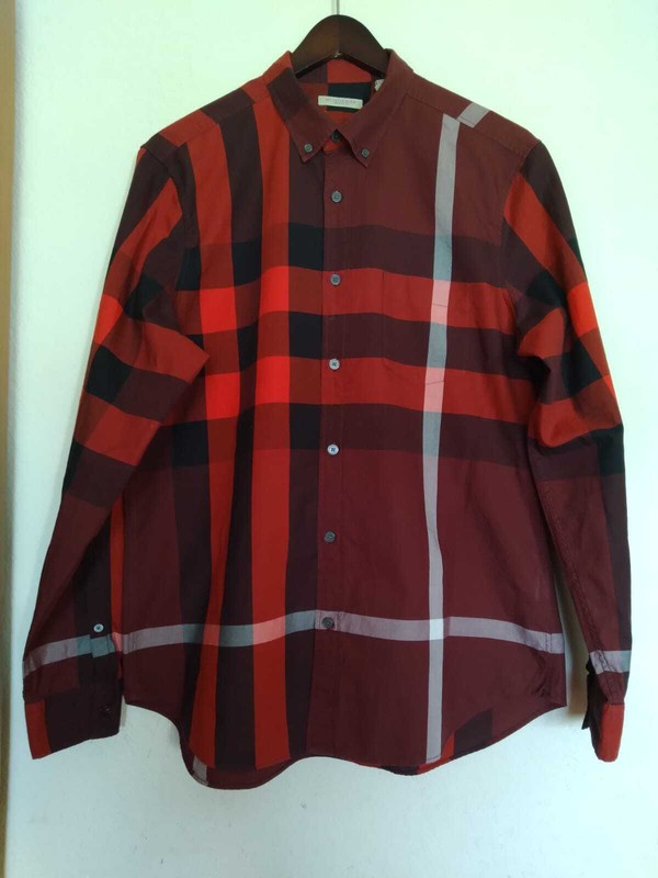 6--Burberry Brit Mens Button Down Dress Shirt Choose Color Size Plaid or Solid gallery