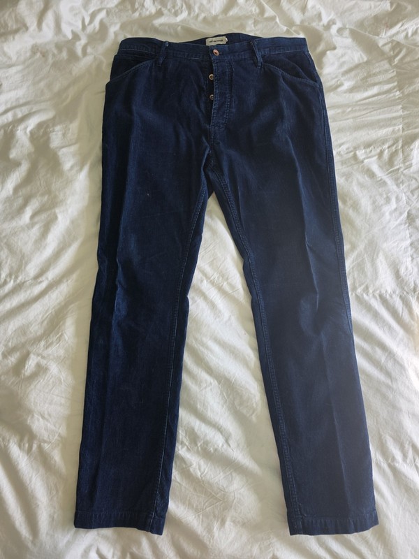 Taylor Stitch Democratic All Day Pant Mens 36 Blue Corduroy Cotton 5 Pocket